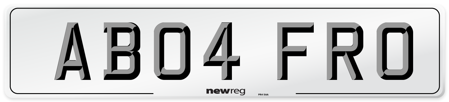 AB04 FRO Number Plate from New Reg